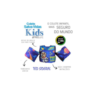Boia Colete Infantil Homologado Marinha Ted Sideral Até 25kg